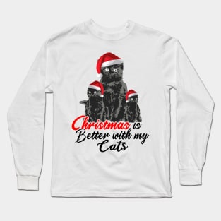 Christmas is Better With My Cats Long Sleeve T-Shirt